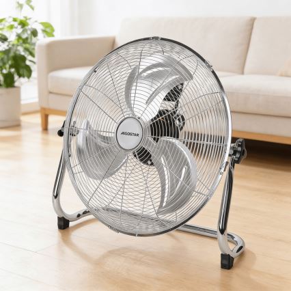 Aigostar - Põrandatuuluti 100W/230V, läbimõõt 54 cm, läikiv kroom
