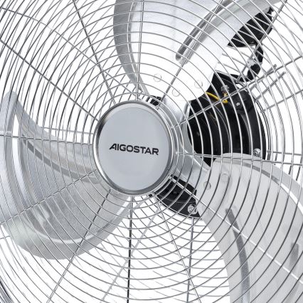 Aigostar - Põrandatuuluti 100W/230V, läbimõõt 54 cm, läikiv kroom