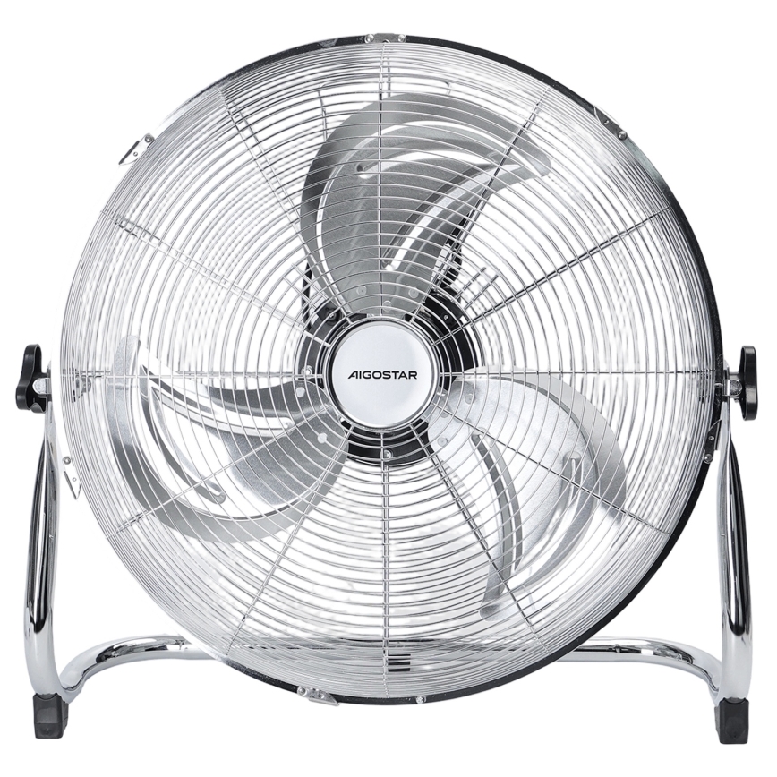 Aigostar - Põrandatuuluti 100W/230V, läbimõõt 54 cm, läikiv kroom