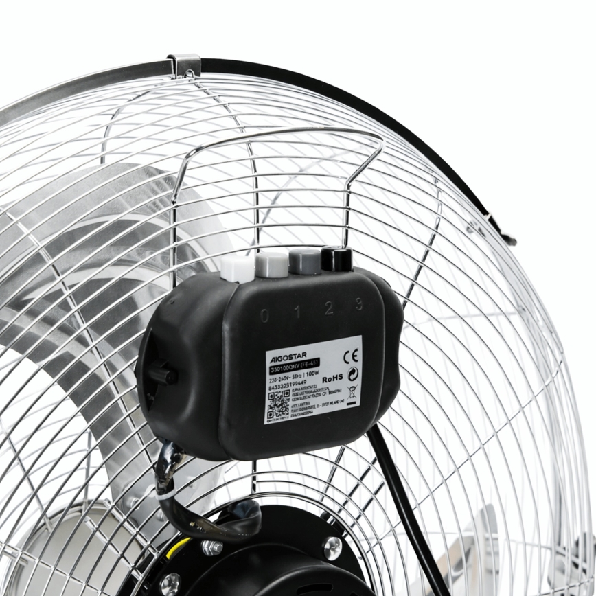 Aigostar - Põrandatuuluti 100W/230V, läbimõõt 54 cm, läikiv kroom