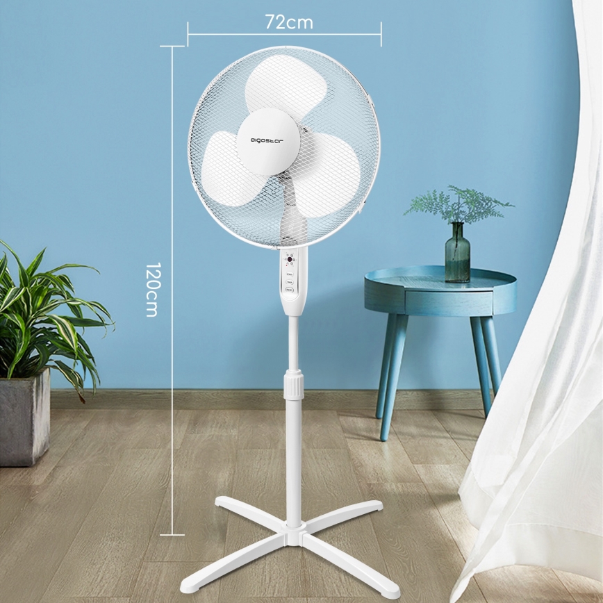 Aigostar - Põrandaventilaator 40W/230V 120 cm valge