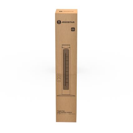 Aigostar - Põrandaventilaator 45W/230V must + kaugjuhtimispult