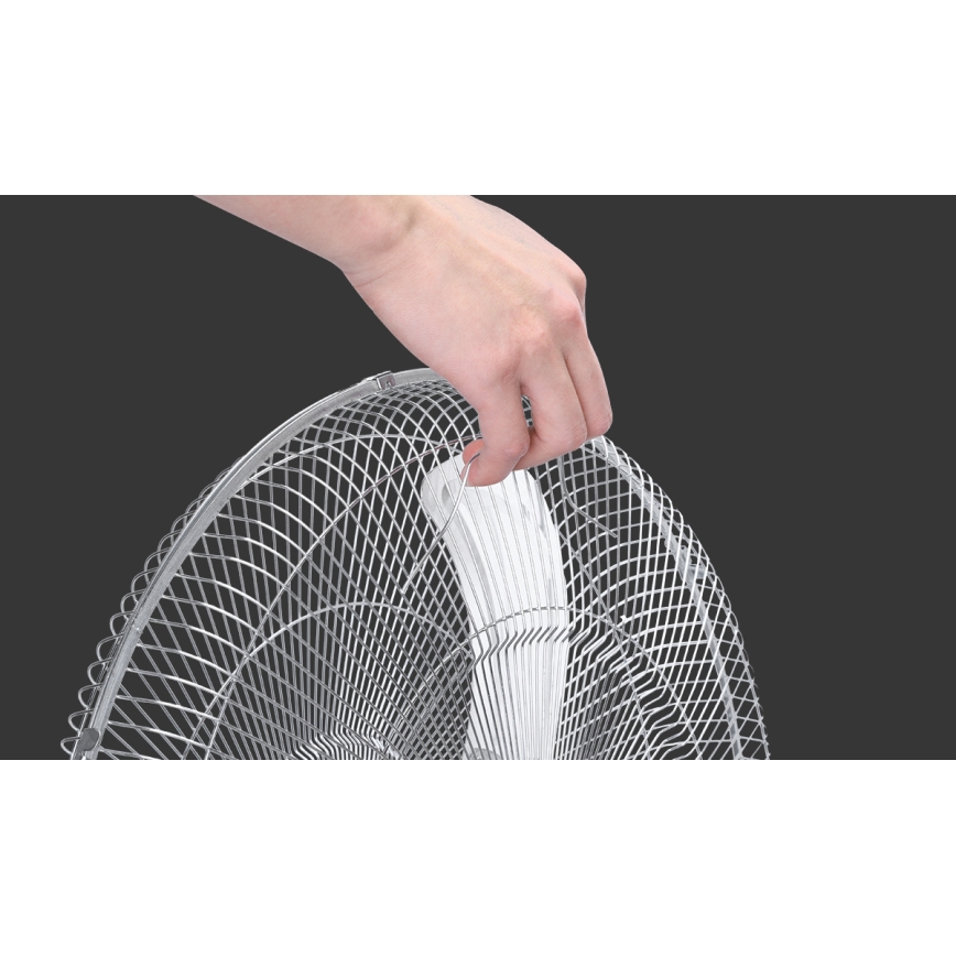 Aigostar - Põrandaventilaator 50 W/230 V Ø 50 cm kroom/must