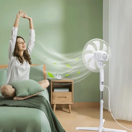 Aigostar - Põrandaventilaator 50W/230V 120 cm valge