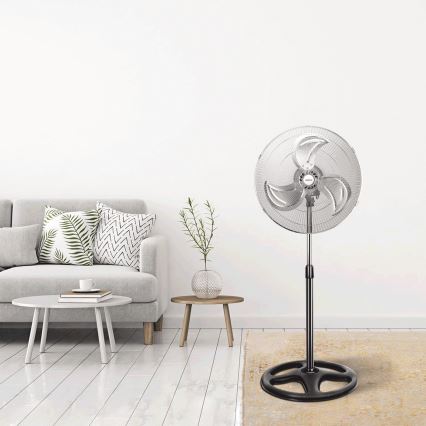 Aigostar - Põrandaventilaator 50W/230V läikiv kroom/must