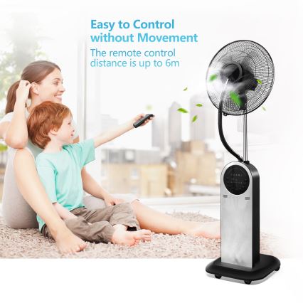 Aigostar - Põrandaventilaator uduefektiga MIST 95W/230V + kaugjuhtimispult