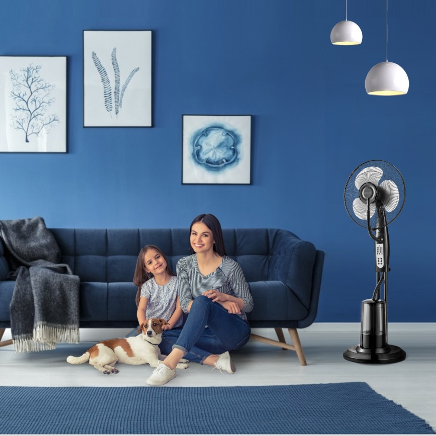 Aigostar - Põrandaventilaator veeauruga 75W/230V + pult