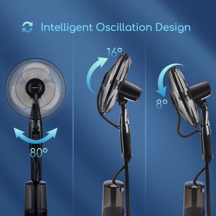 Aigostar - Põrandaventilaator veeauruga 75W/230V + pult