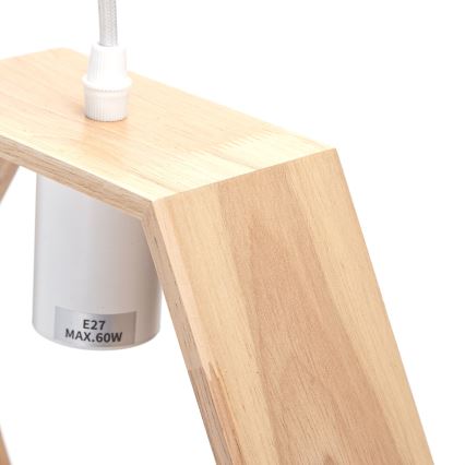 Aigostar - Puidust ripplamp kaabliga 1xE27/60W/230V mänd