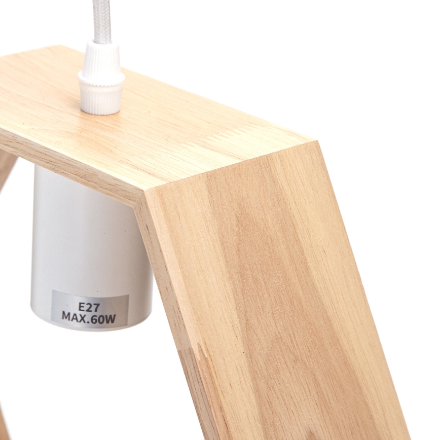 Aigostar - Puidust ripplamp kaabliga 1xE27/60W/230V mänd