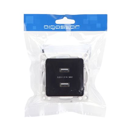 Aigostar - raamita must USB-toitepesa 2x USB-A