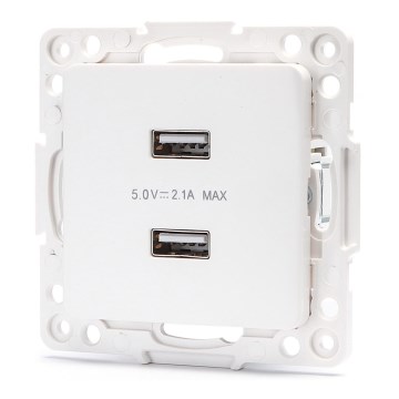 Aigostar - raamita USB-pistikupesa 2x USB-A valge