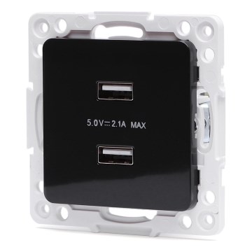 Aigostar - raamita USB-pistikupesa, 2× USB-A, must