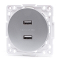 Aigostar - raamita USB-toitepesa 2x USB-A, hõbedane