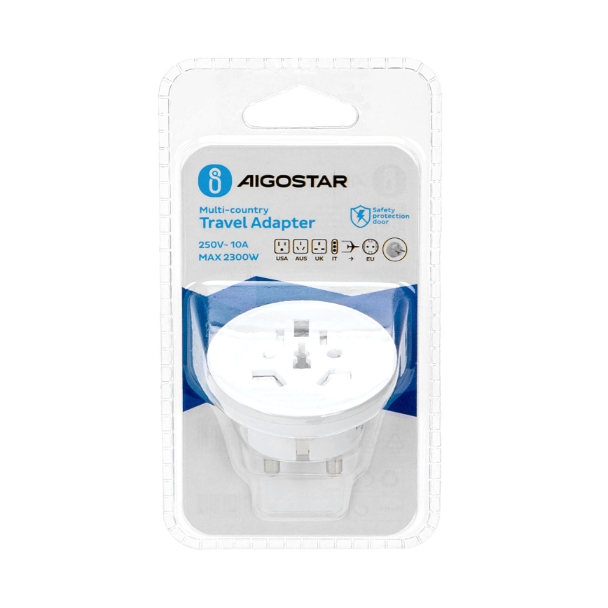 Aigostar - Reisiadapter EU jaoks, valge