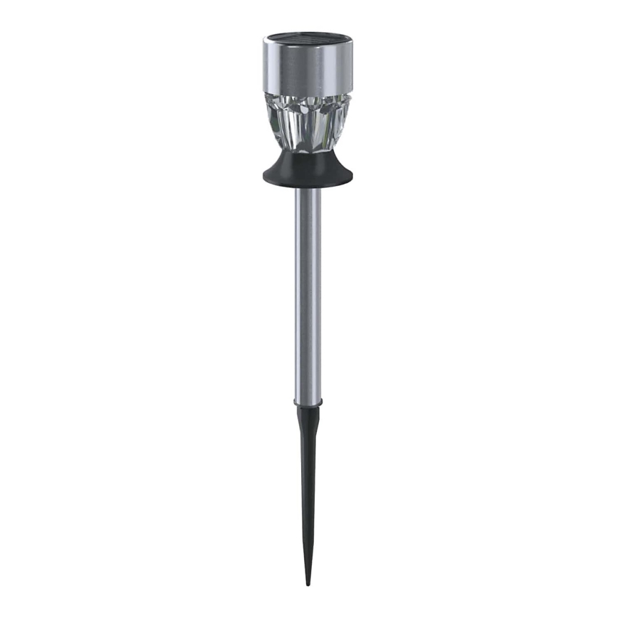 Aigostar - RGB LED Päikesepaneeliga valgusti LED/0,006W/1,2V 35,5 cm 100 mAh matt kroom IP44