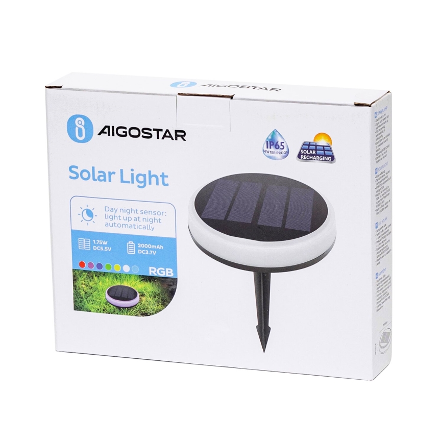 Aigostar - RGB LED Päikesepaneeliga valgusti LED/0,6W/3,7V IP65