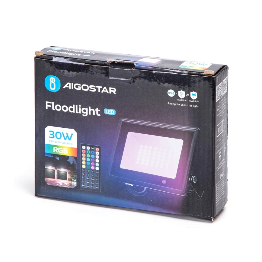 Aigostar - RGB LED Prožektor LED/30W/230V IP65 + kaugjuhtimispult