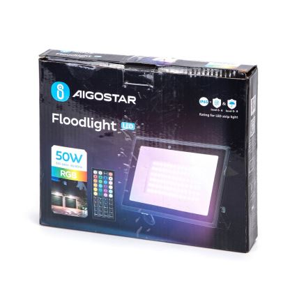 Aigostar - RGB LED Prožektor LED/50W/230V IP65 + kaugjuhtimispult