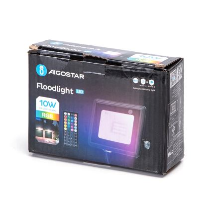 Aigostar - hämardatav LED-reflektor RGBW, 10W, 230V, IP65, koos kaugjuhtimispuldiga