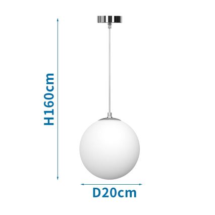 Aigostar - Rippvalgusti kaabliga 1xE27/40W/230V Ø 20 cm