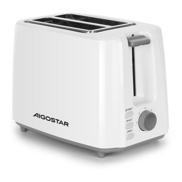 Aigostar - Röster, 2 auguga 750W/230V valge