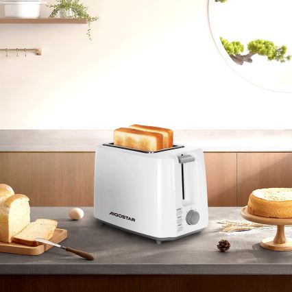 Aigostar - Röster, 2 auguga 750W/230V valge