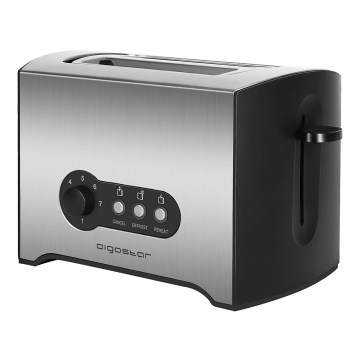 Aigostar - Röster, 2 auguga 900W/230V matt kroom