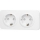 Aigostar - Seinapistikupesa raamiga 2Z SCHUKO 250V/16A valge