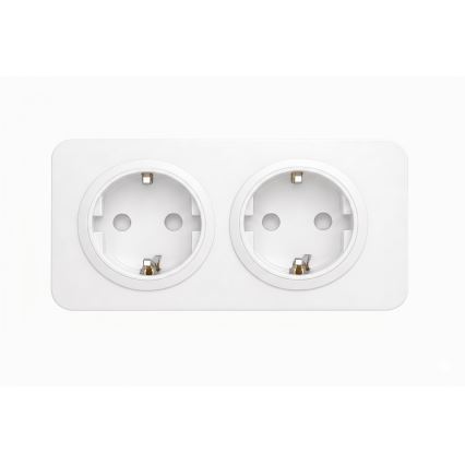 Aigostar - Seinapistikupesa raamiga 2Z SCHUKO 250V/16A valge