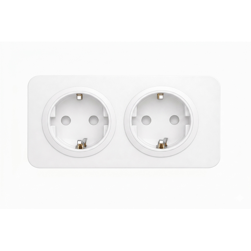 Aigostar - Seinapistikupesa raamiga 2Z SCHUKO 250V/16A valge