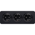 Aigostar - seinapistikupesa raamiga 3Z SCHUKO 250V/16A, must