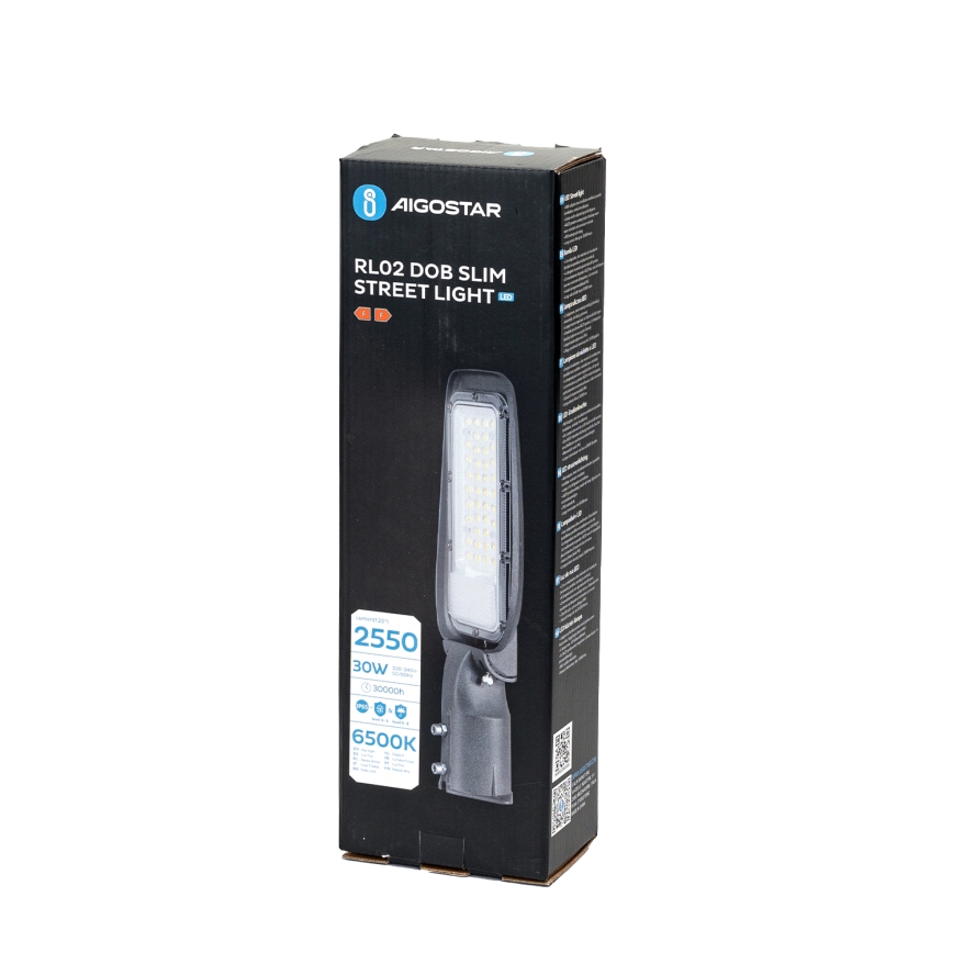 Aigostar - SLIM LED tänavavalgusti 30 W, 230 V, 6500 K, IP65