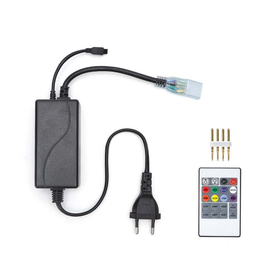 Aigostar - Toitekaabel LED RGB-ribale 600W/230V kaugjuhtimispuldiga