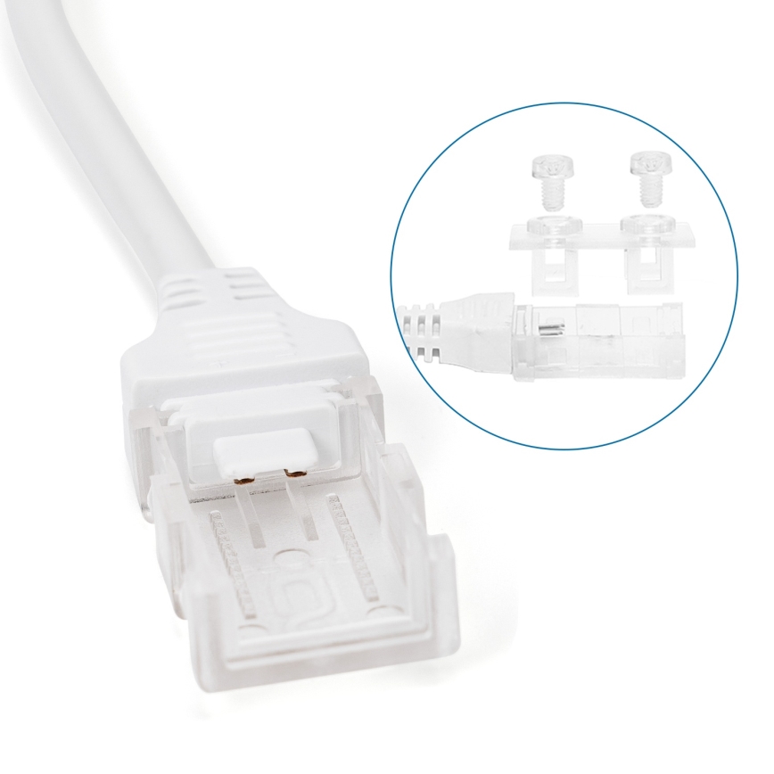 Aigostar - Toiteplokk LED-ribadele 10 mm 600W/230V valge