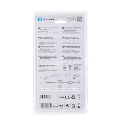 Aigostar - Toiteplokk LED-ribadele 10 mm 600W/230V valge