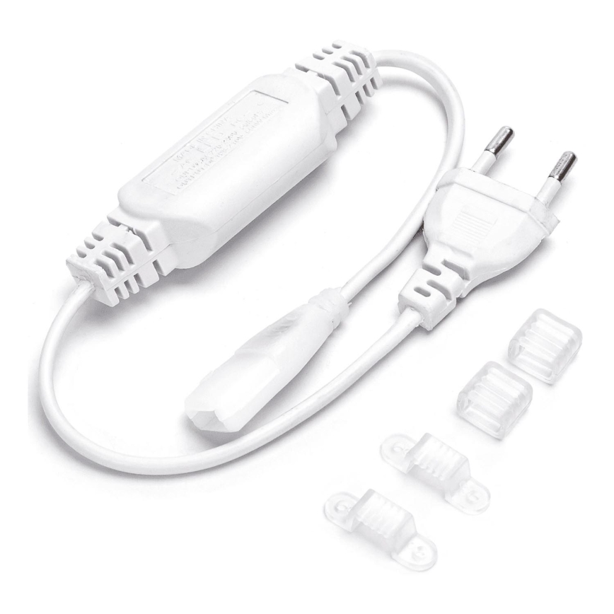 Aigostar - Toiteplokk LED-ribadele 8 mm 400W/230V valge