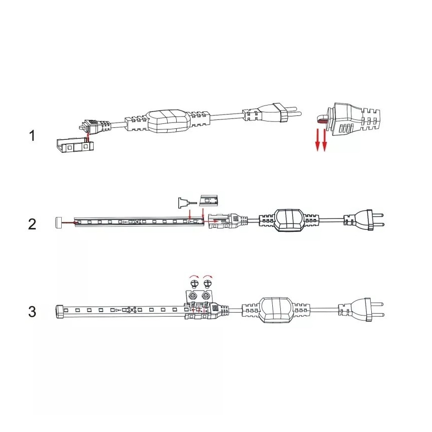 Aigostar - Toiteplokk LED-ribadele 8 mm 600W/230V valge