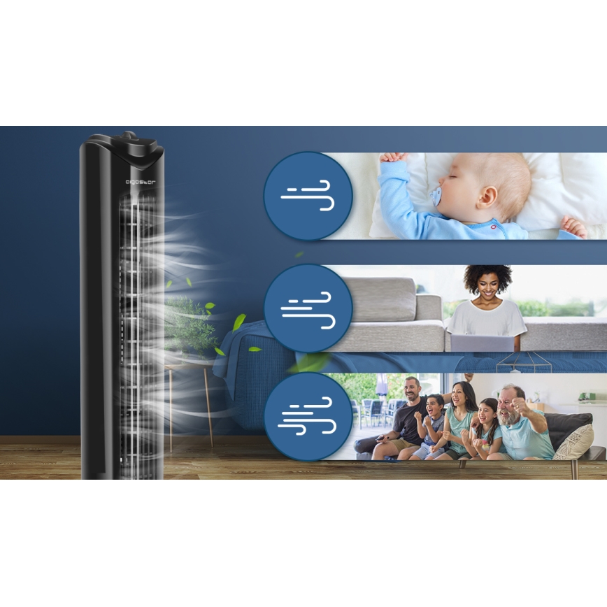 Aigostar - Tornventilaator 45W/230V must