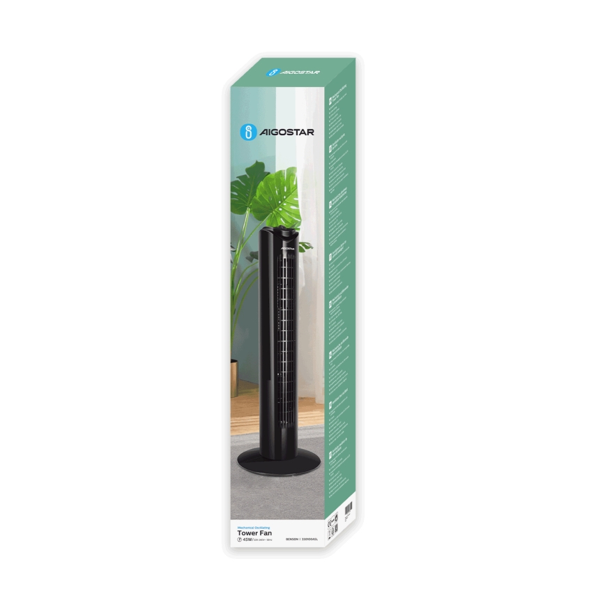 Aigostar - Tornventilaator 45W/230V must