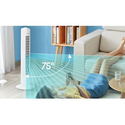 Aigostar - Tornventilaator 45W/230V valge