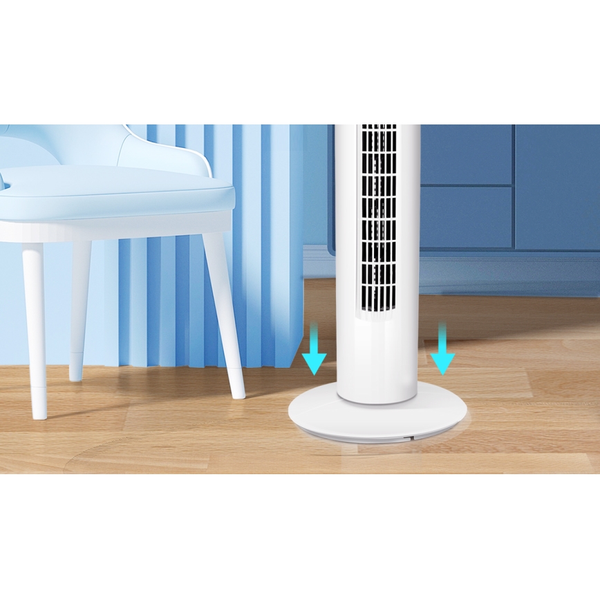Aigostar - Tornventilaator 45W/230V valge