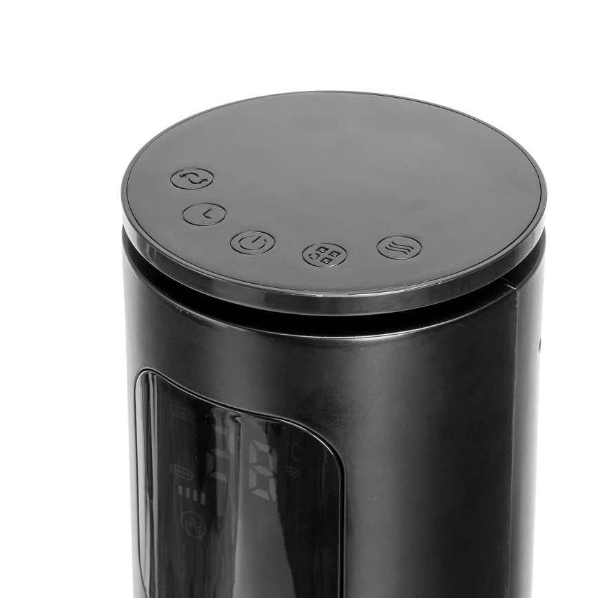Aigostar - Tornventilaator 50W/230V must Wi-Fi + kaugjuhtimispult