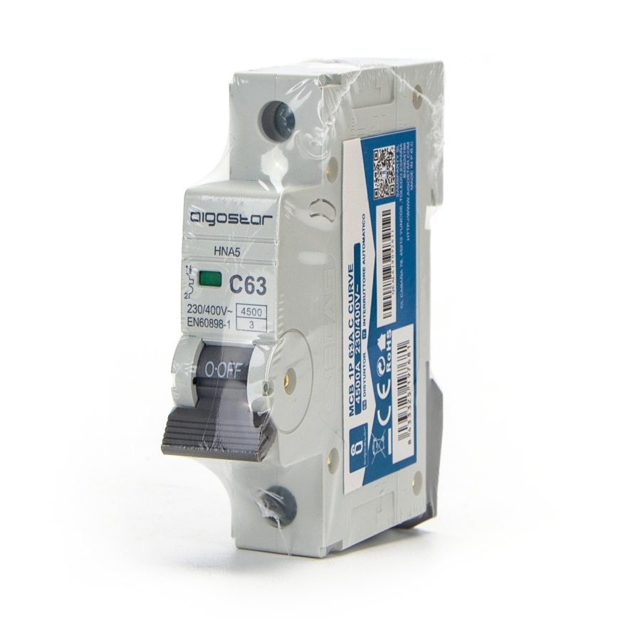 Aigostar - Ühefaasiline kaitselüliti 1P-63A-C 230-400V