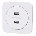 Aigostar - USB-laadimispesa raamiga, 2× USB-A, valge