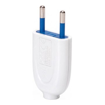 Aigostar - valge plastikpistik 2P 10A/250V