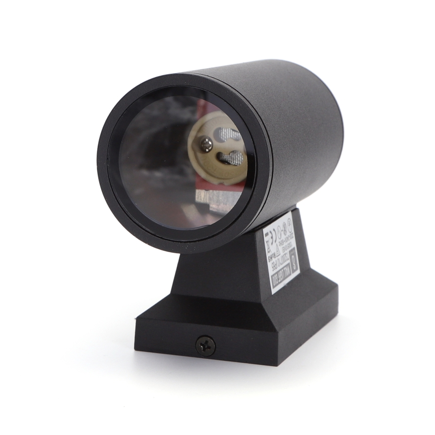 Aigostar - Väli seinavalgusti 1xGU10/230V must IP65 ümmargune