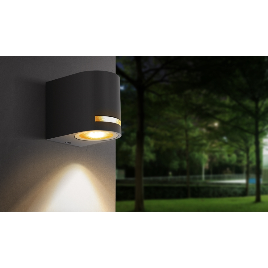 Aigostar - Väli seinavalgusti 1xGU10/35W/230V must IP54