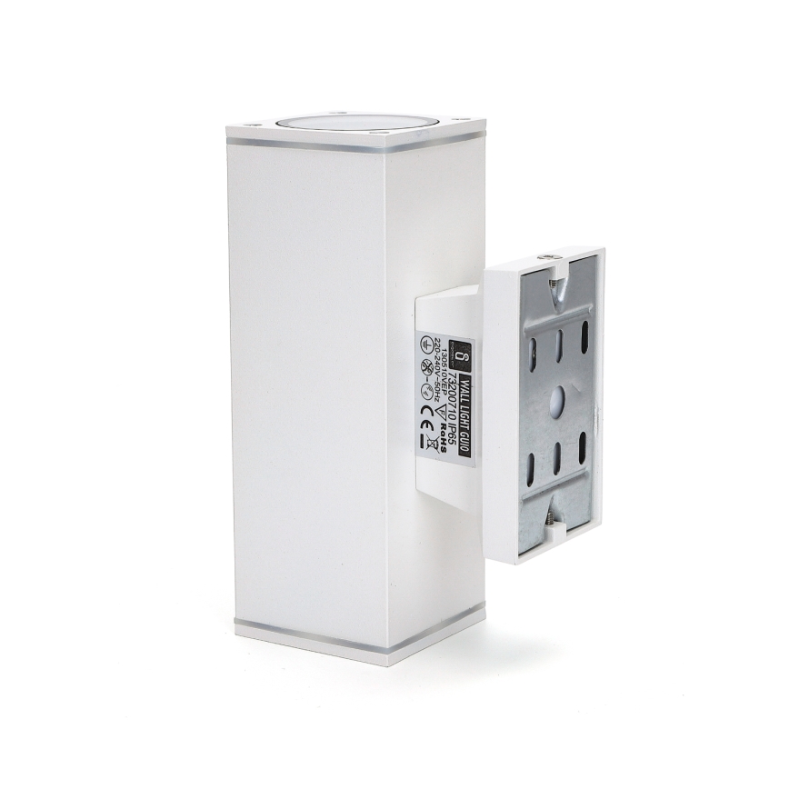 Aigostar - Väli seinavalgusti 2xGU10/230V valge IP65 kandiline