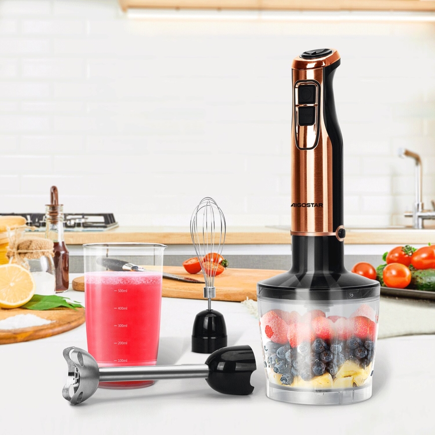 Aigostar - Varsblender 1000W/230V roos kuldne